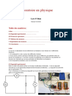 Laboratoire Physique Loi D'ohm