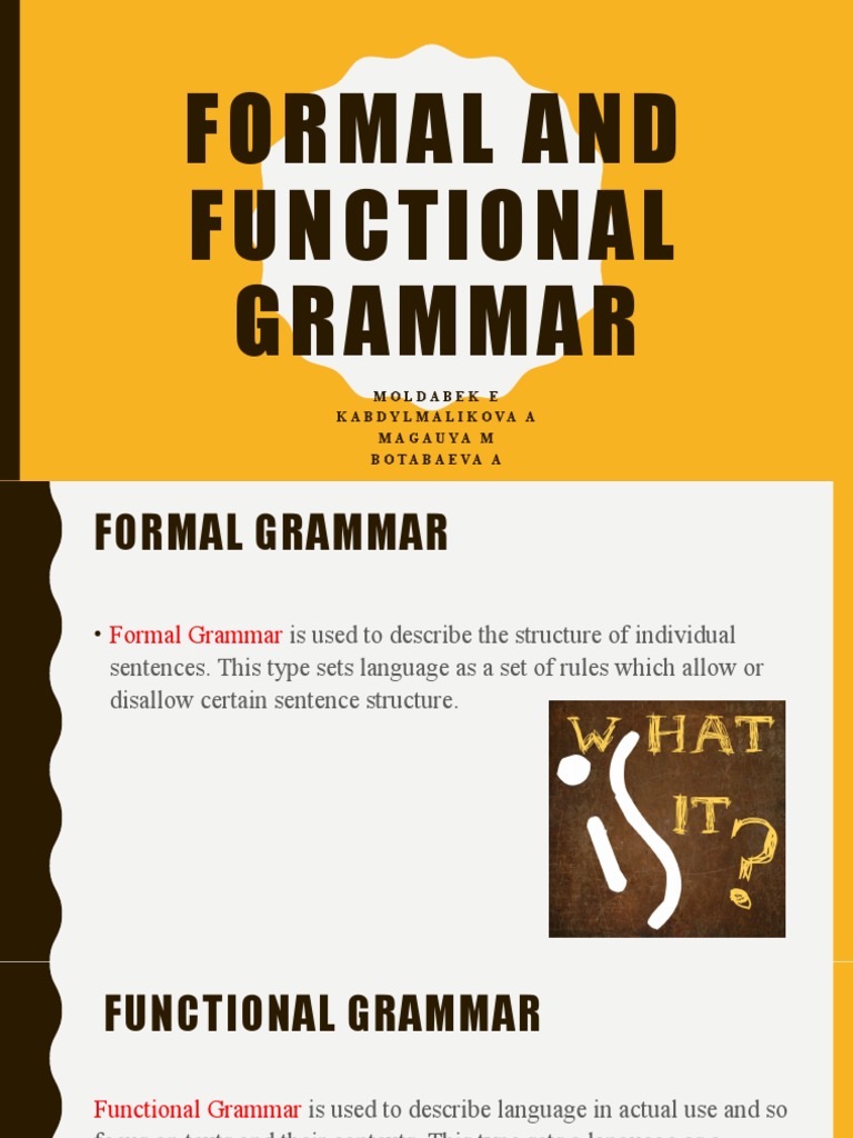 Formal And Functional Grammar SIW PDF Grammar Linguistics