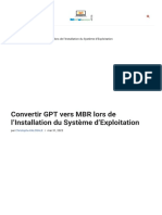 Convertir GPT Vers MBR Lors de L'installation Du Système