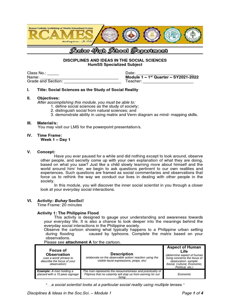 Understanding Social Sciences Module 1 | PDF | Social Sciences | Science