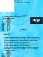 Familia Parentala Versus Familia Monoparentala