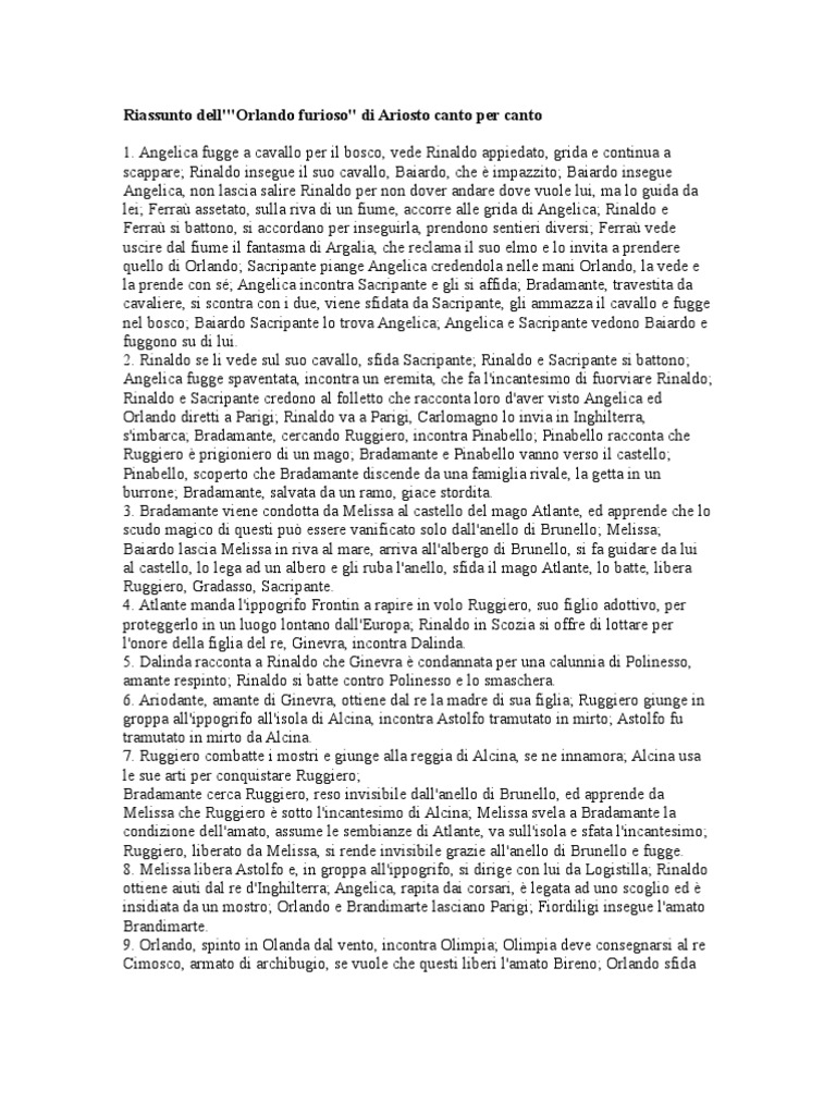 La Morte Di Orlando Parafrasi Pdf