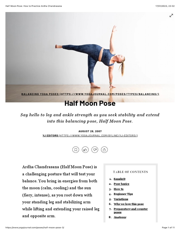 Half Moon Pose Guide for Yogis | PDF | Pelvis | Limbs (Anatomy), image size:768x1024