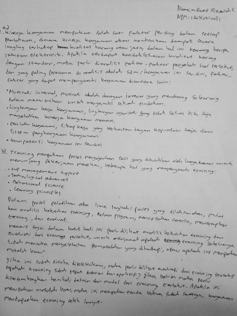 UAS MSDM - M. Rafif Rizqullah Santika - 120310210031 | PDF