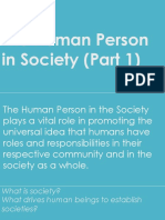 The Role of Humans in Society (Part 1