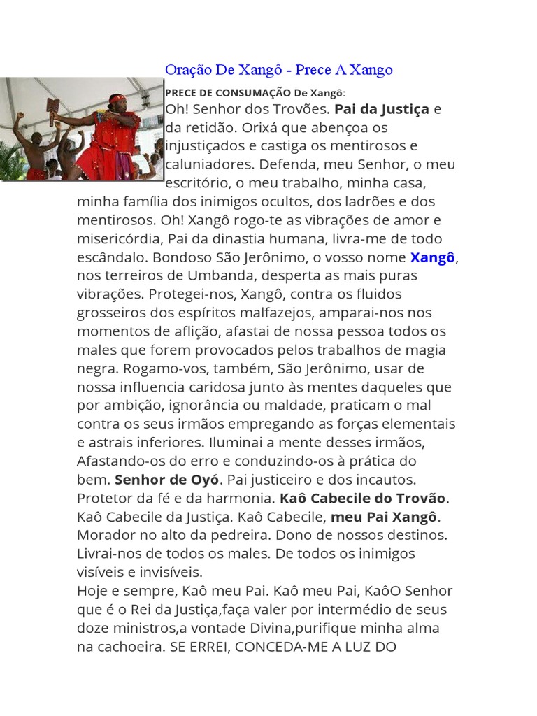 Oração de Xangô para Justiça e Proteção | PDF | Direito