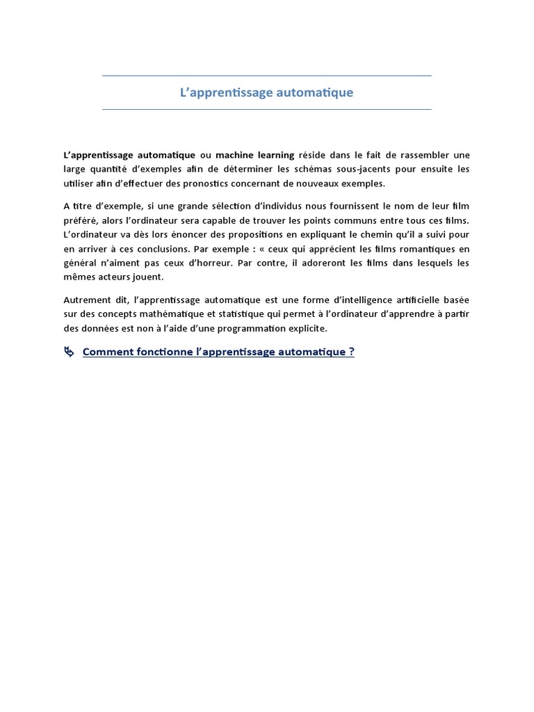 Apprentissage Automatique | PDF | Ordinateurs