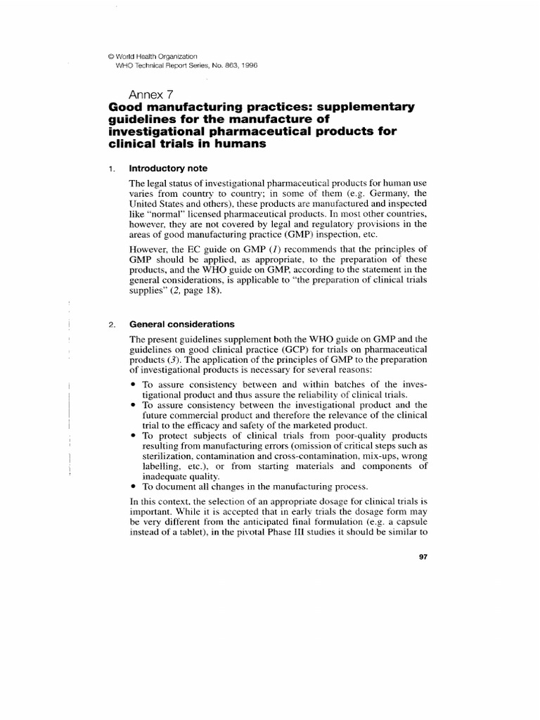 TRS863-annex7-WHO IPPs and Clinical Trials in Humans | PDF