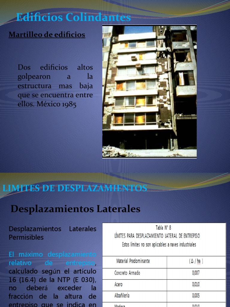 Junta sísmica en edificaciones colindantes | PDF