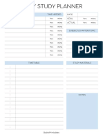 Daily Study Planner - Blue