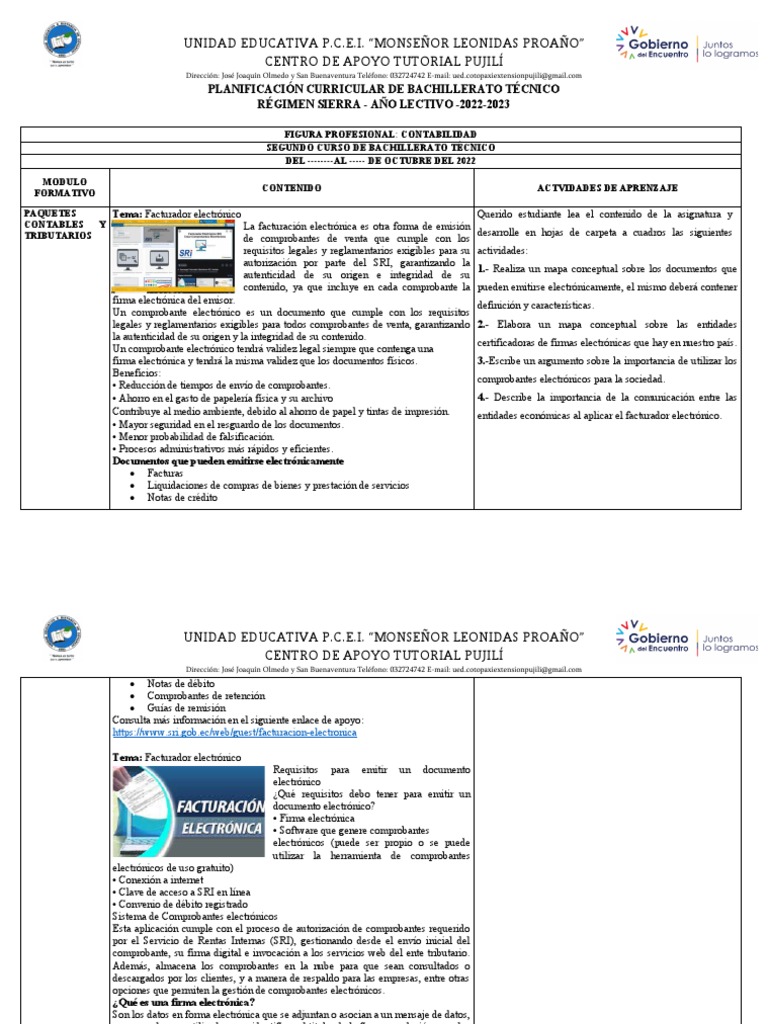 Paquetes Contables y Tributarios en Bachillerato | PDF | Internet ...