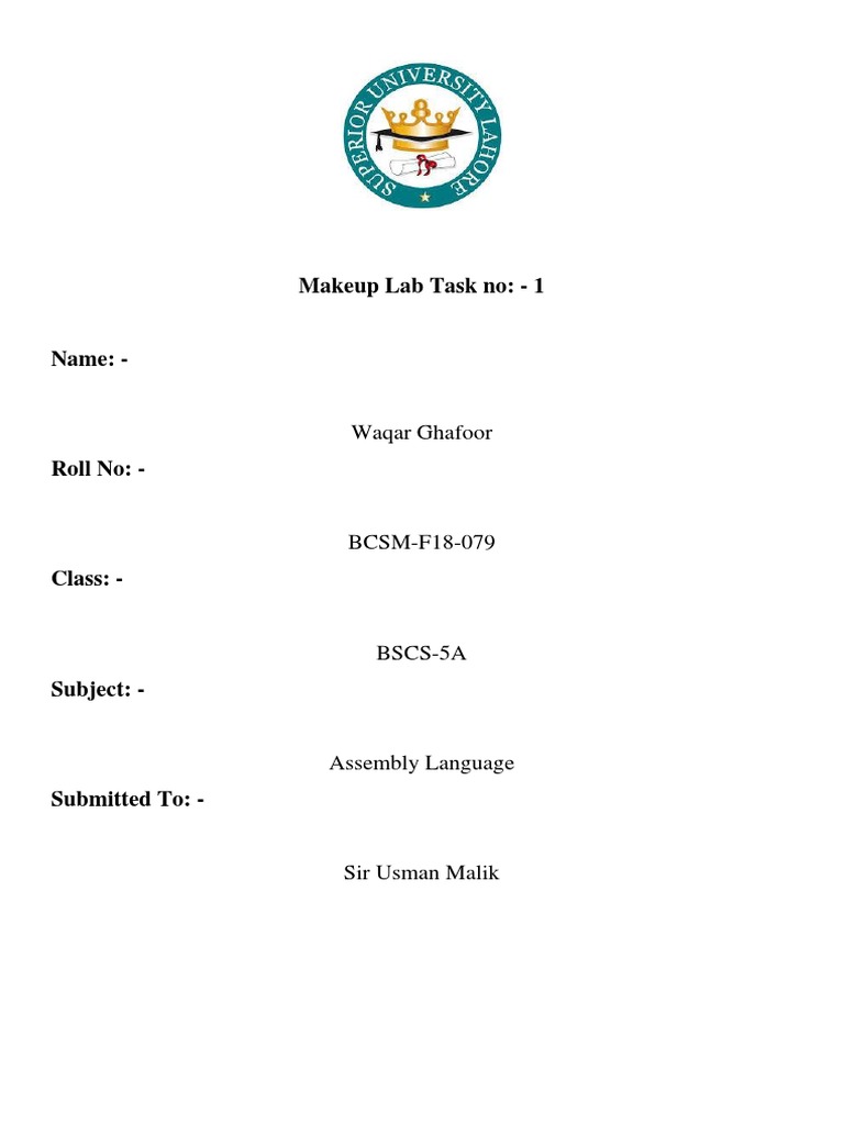 Assembly Language Task 1-3 | PDF | Information Technology Management ...