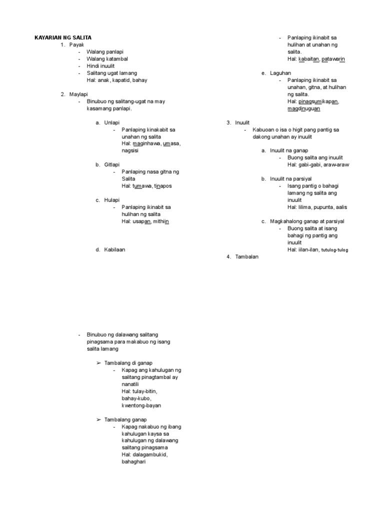 Kayarian NG Salita | PDF