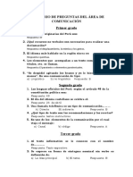 Balotario de Preguntas Del Área de Comunicación