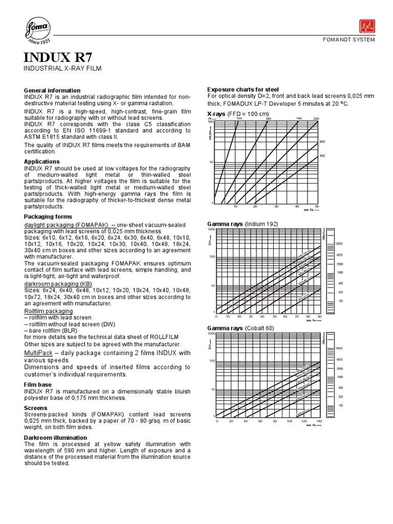 INDUX R7 Industrial Radiographic Film | PDF | Radiography | Paper