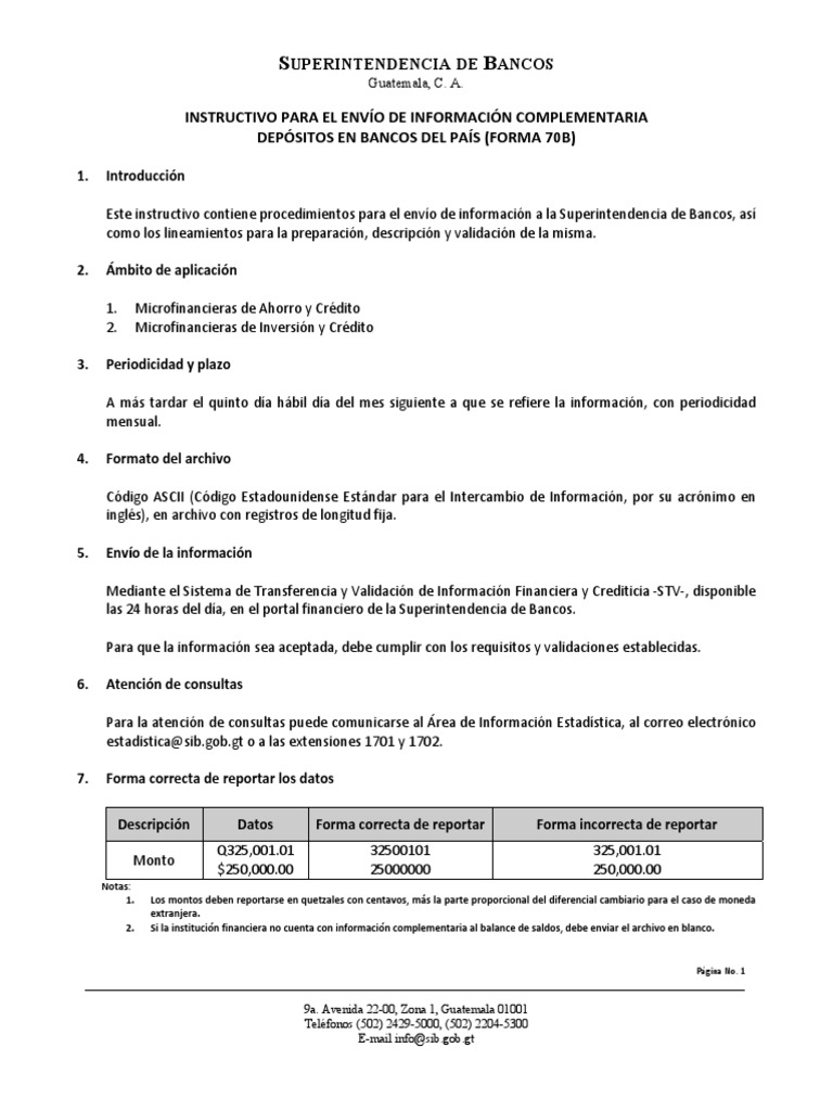 Instructivo de Información Complementaria | PDF | Bancos | Mercado de ...