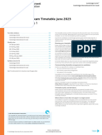 June 2023 Zone 1 Time Table