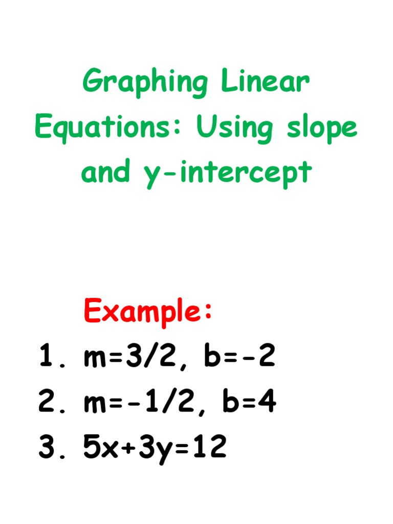 Graphing linear equations pdf