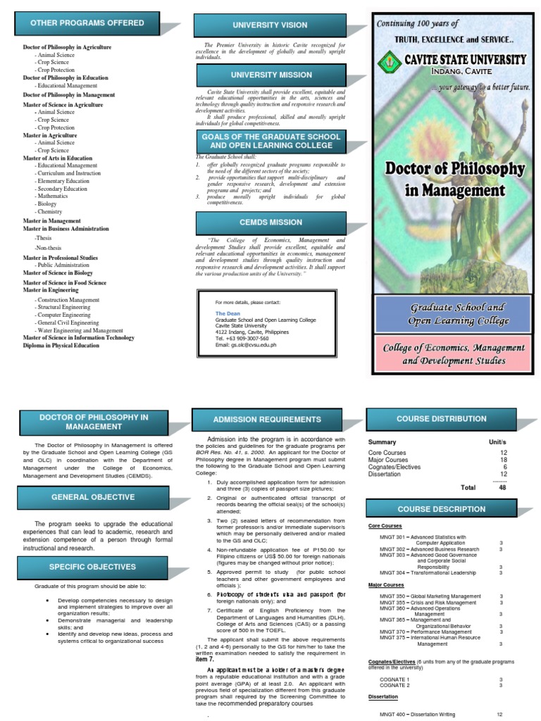 PhD in Educational Management Overview | PDF | Doctor Of Philosophy ...