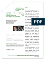 Aspectos de Significado, Cultura E Inclusión en Terapia Ocupacional Aspects of Meaning, Culture and Incorporation in Occupational Therapy