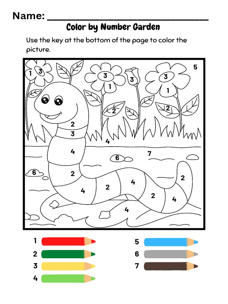 Black Fun Color by Number Coloring Worksheet | PDF