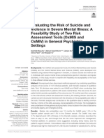 Evaluating The Risk of Suicide and Violence in Severe Mental Illness: A Feasibility Study of Two Risk Assessment Tools (OxMIS and OxMIV) in General Psychiatric Settings