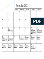 Academic Calendar - December 2021