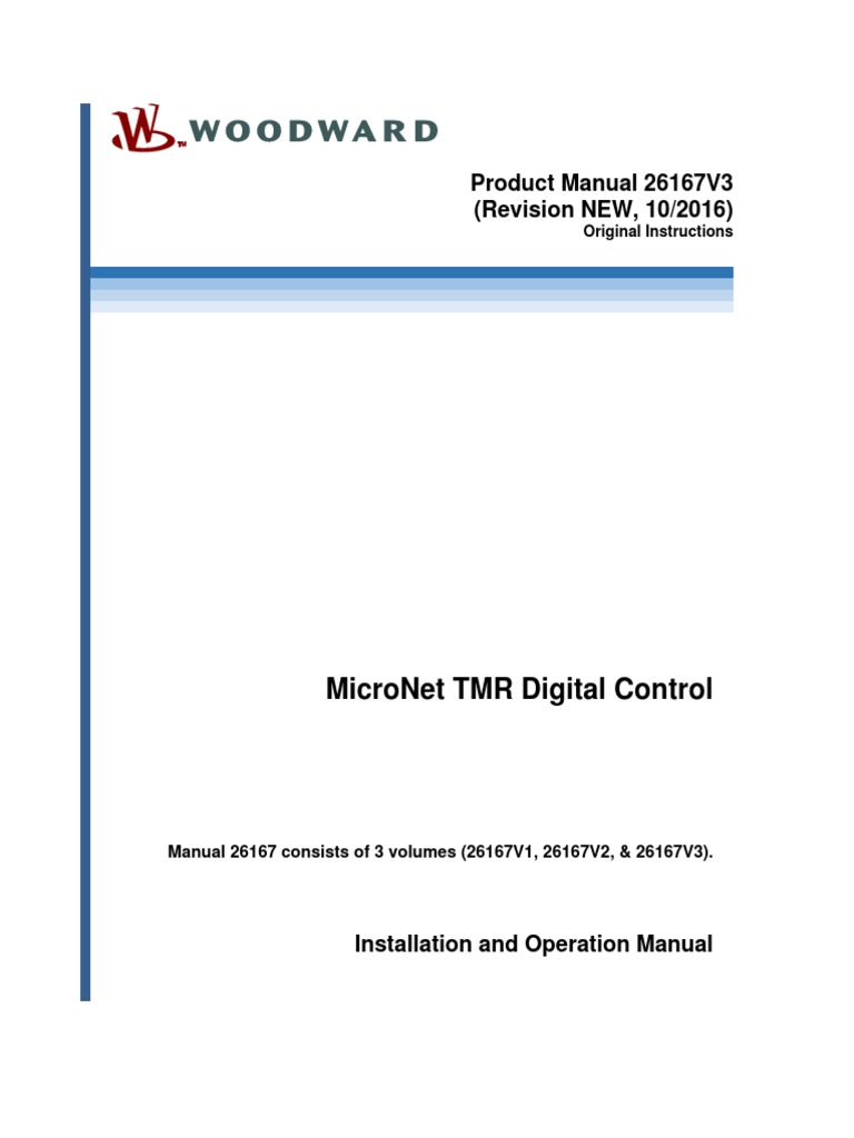 Micronet TMR Digital Control: Product Manual 26167V3 (Revision New, 10/ ...