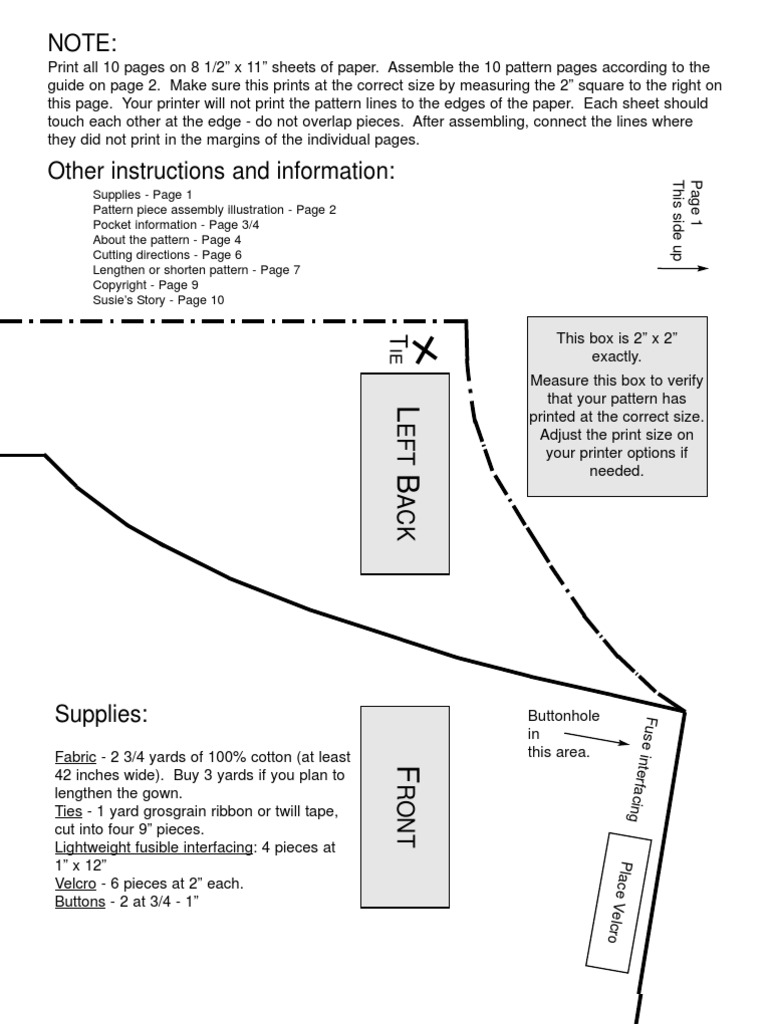 Hospital Gown Pattern | PDF