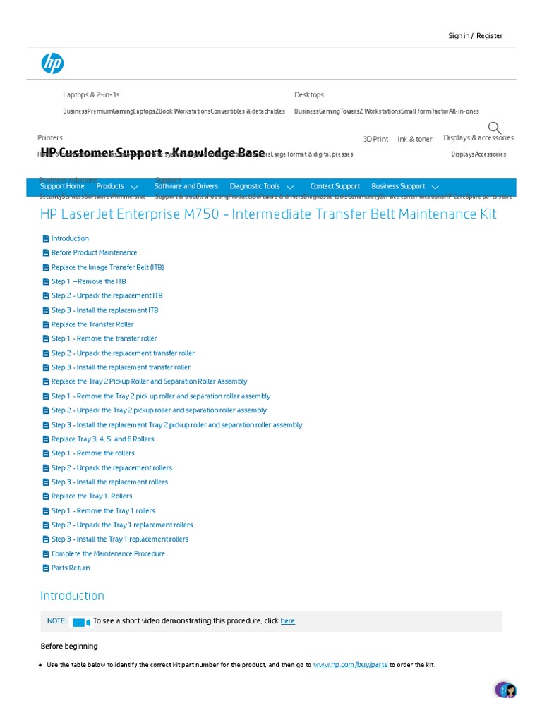 M750 Transfer Kit Replacement Guide | PDF | Manufactured Goods | Office ...