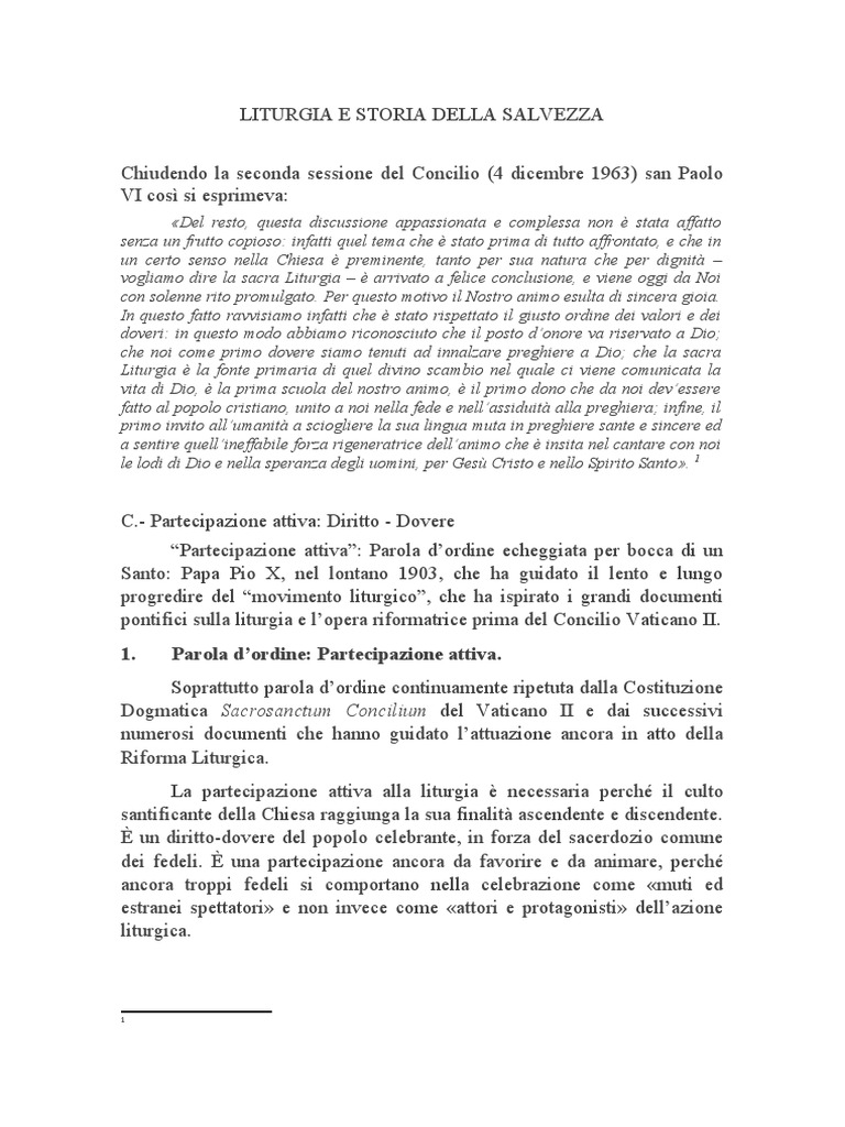 Liturgia e Storia Della Salvezza 2 | PDF