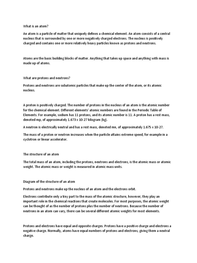 What Is An Atom PDF