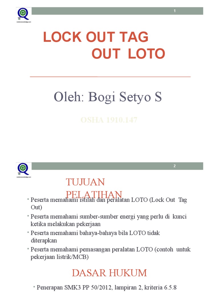 Prosedur Lockout/Tagout (LOTO) K3 | PDF | Komputer
