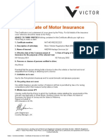 (1142805388) Certificate - Victor Commercial Motor Policy From Victor Insurance