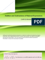 Addition and Subtractions of Rational Expressions