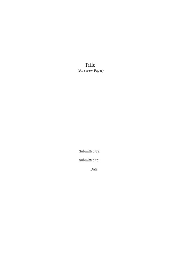 Review Paper Structure and Guidelines | PDF