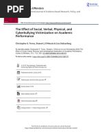 The Effect of Social Verbal Physical and Cyberbullying Victimization On Academic Performance