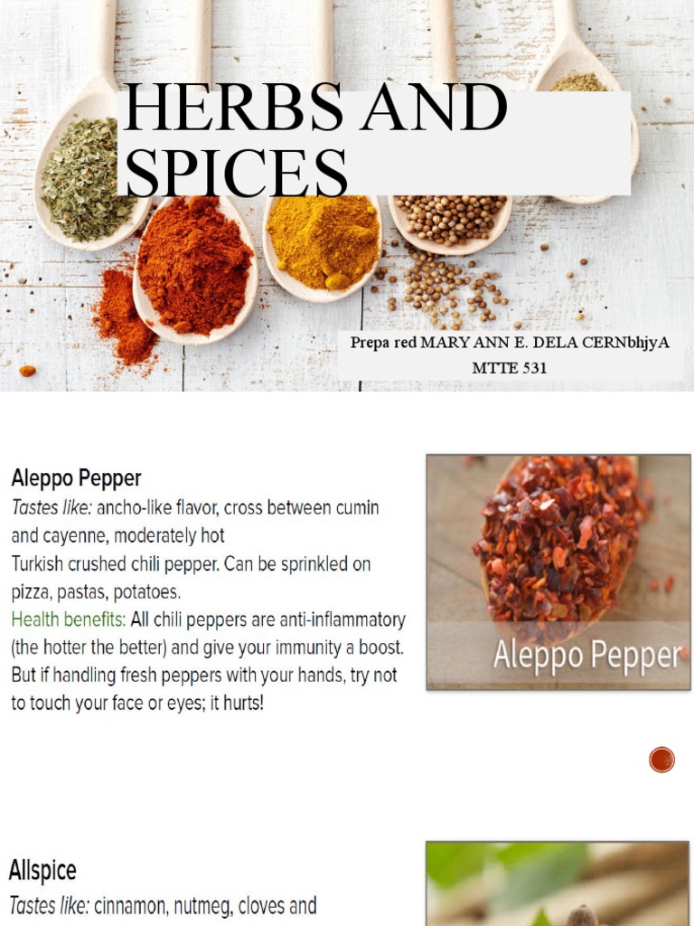 Herbs and Spices PDF