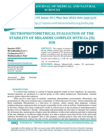 Sectrophotometrical Evaluation of The Stability of Melanine Complex With Cu (II) Ion