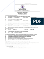 Math 9 Summative Test Review