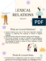 Understanding Lexical Relations