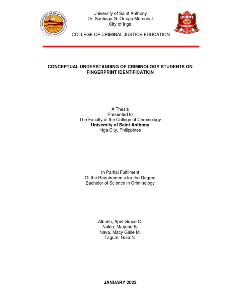 Criminology Students' Insights on Fingerprints | PDF | Fingerprint ...