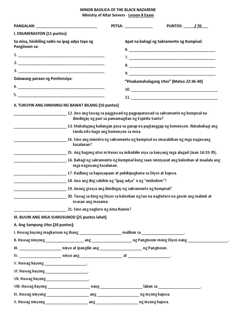 Lesson 8 Exam | PDF