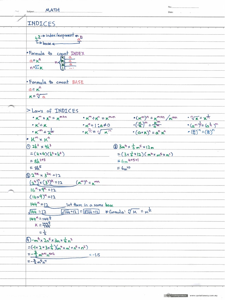 Form 3 Math Note B1 1 | PDF