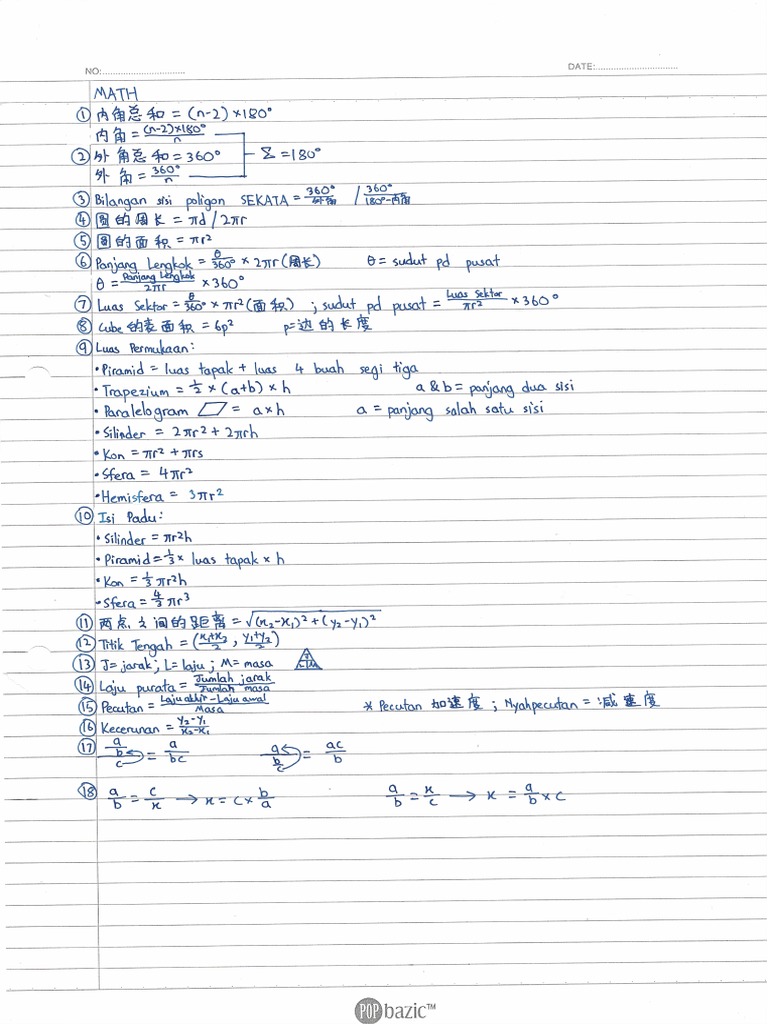 Form 3 Math Note Common | PDF