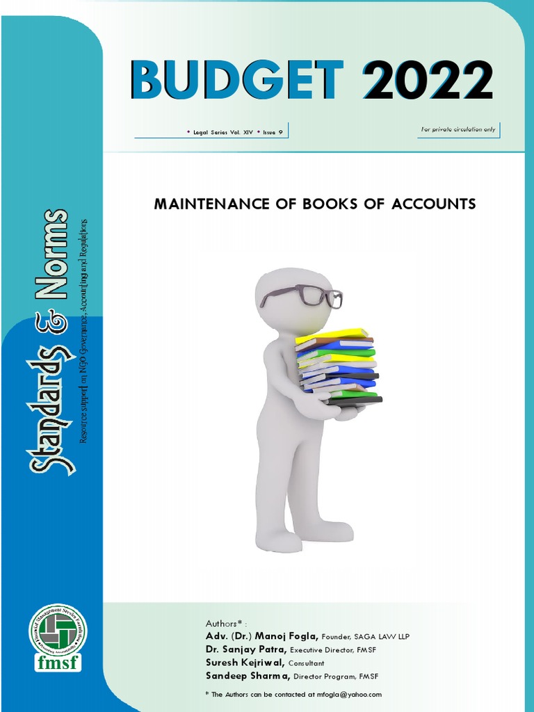Maintenance of Books FCRA PDF Expense Tax Deduction