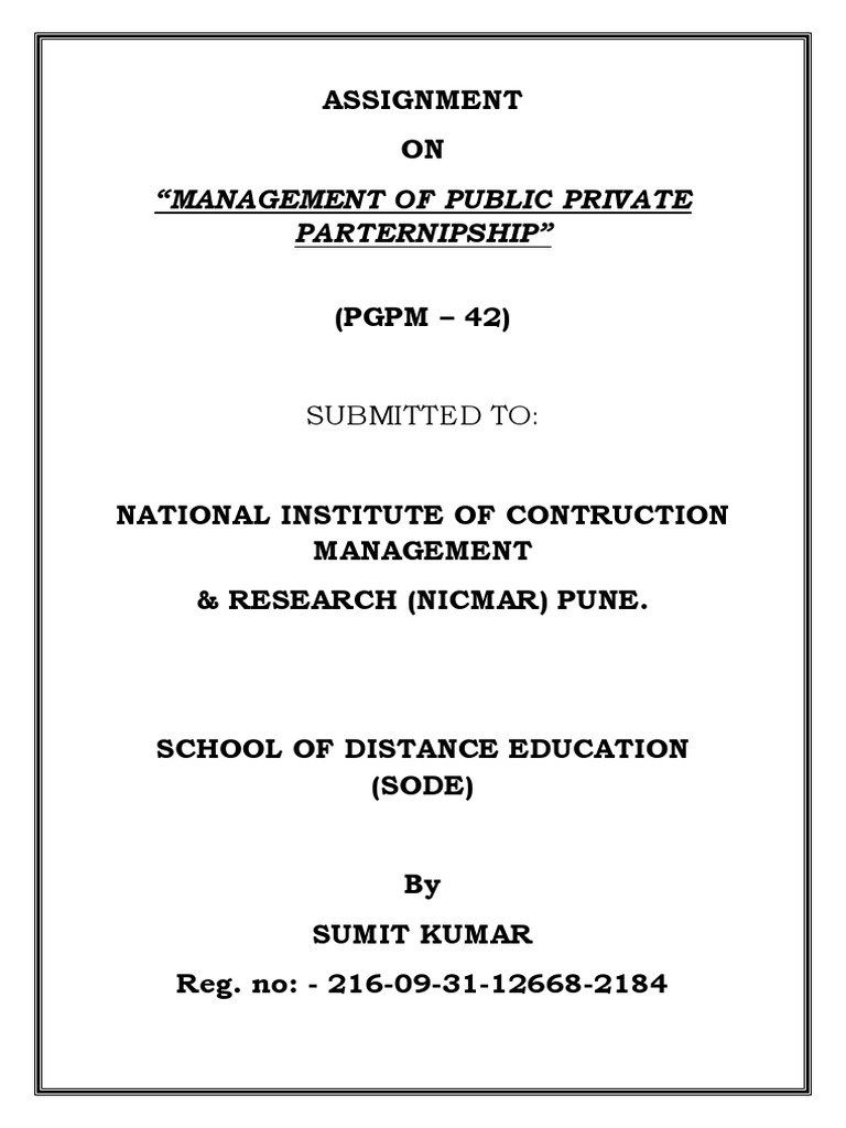 PGPM 42-Management of PPP | PDF