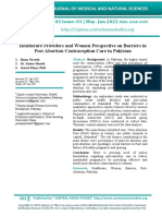 Healthcare Providers and Women Perspective On Barriers in Post Abortion Contraception Care in Pakistan