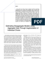 2007 - Estimating Disaggregate Models Using Aggregate Data Through Augmentation of Individual Choice