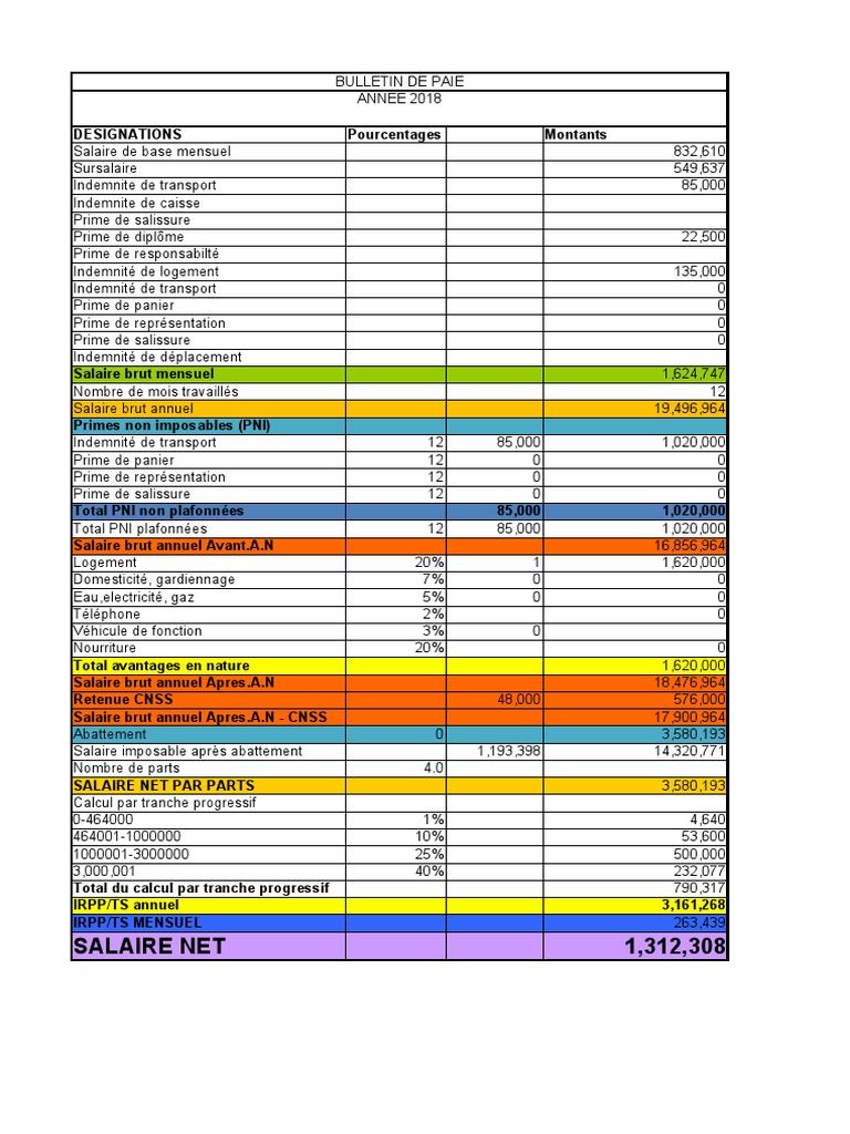 Bulletin de Paie Standard R. Congo | PDF